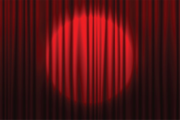 cinema-style textile curtain banner with spot light effect