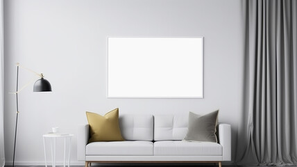 Living room gallery wall mockup, frames on the wall, minimalist frame mockup, Poster Mockup, Photo frame mockup