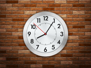 Clock on brick wall