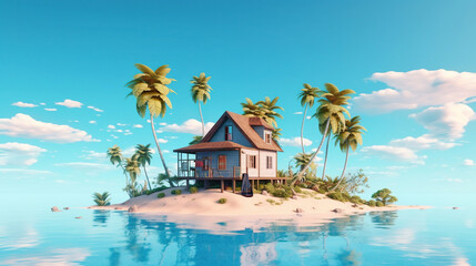 The beautiful tropical island