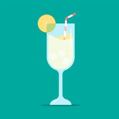 Hand drawn flat soft drink cocktail illustration