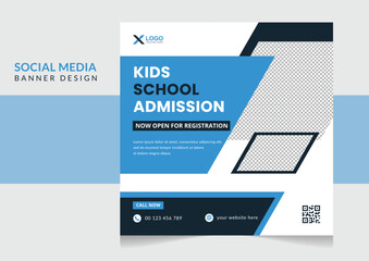 School admission social media post banner design,Back to school admission promotion banner