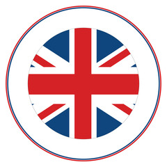 United Kingdom flag circle. Flag of UK in round circle 