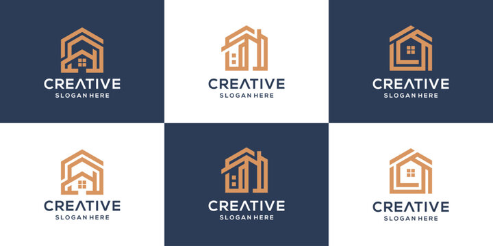 Set of building home logo design inspiration