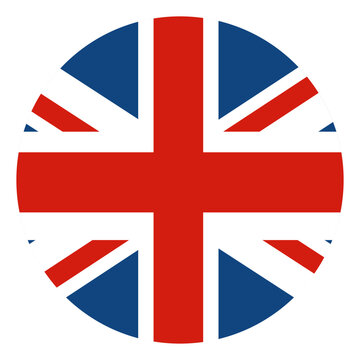 United Kingdom flag circle. Flag of UK in round circle	