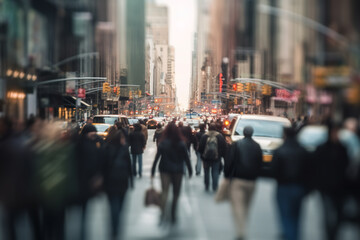 Fototapeta premium blurred people at New York street