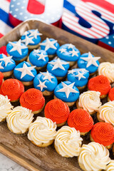 American Flag Mini Cupcakes