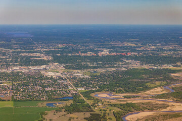 Aerial view of the Oklahoma cityscape
