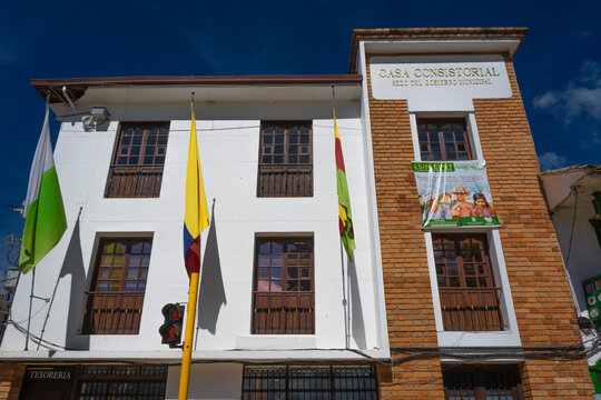 La Ceja, Antioquia, Colombia. June 20, 2022. City Hall, Mayor's Office of the municipal government
