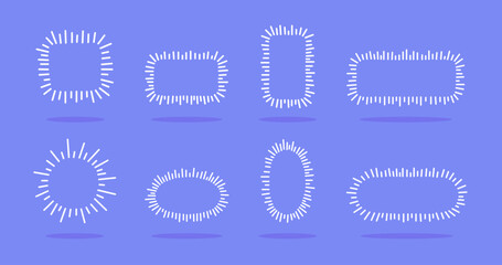 White speech bubble element collection, Vector text box, Empty space speech bubble.