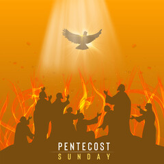 Fototapeta A creative vector illustration of Pentecost sunday holy spirit.  obraz