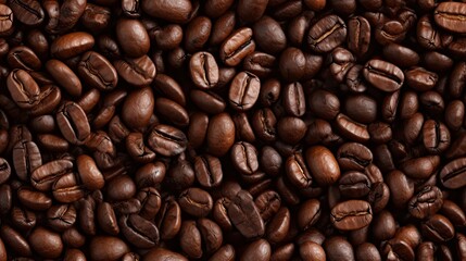 Obraz premium seamless coffee bean texture, tile, 8K, generative ai