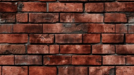 Obraz premium seamless red brick wall background texture, tile, 8K, generative ai