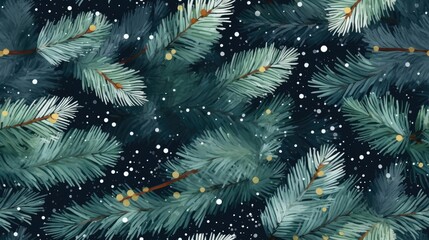 Fototapeta na wymiar seamless texture of a snowy pine tree, tile, 8K, generative ai