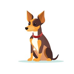 Flat vector illustration of a sitting dog created using generative AI tools