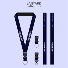 Blue Lanyard Template Set with Hexagonal Effect for All Company