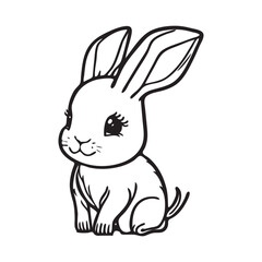 Fototapeta na wymiar Coloring page outline of cartoon rabbit. Vector illustration, coloring book for kids.