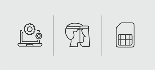 set of thin line icons. outline icons included