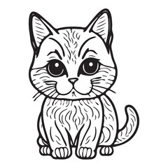 Fototapeta na wymiar Coloring page outline of cartoon cat. Vector illustration, coloring book for kids.