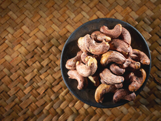 roasted cashew nuts on a plate