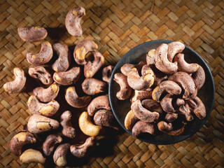roasted cashew nuts on a plate