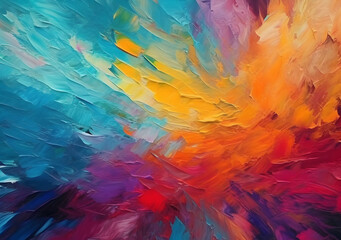 Fototapeta na wymiar Acrylic high detail rough paint canvas, Oil paint textures as color abstract background