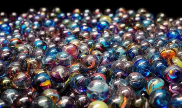 Colorful carnival glass marbles background Creating using generative AI tools