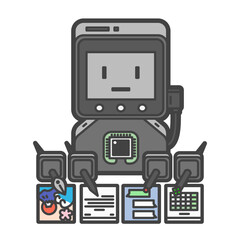 人工知能・AIのキャラクター擬人化、人間よりも効率的に自動で作品を生成するシーン