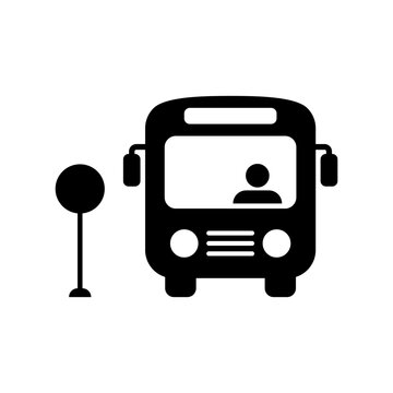 Bus icon vector in flat style. Public transport concept