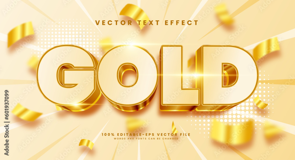 Poster gold editable text style effect. vector text effect with luxury concept