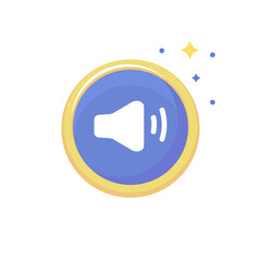 Blue Round Sound Icon
