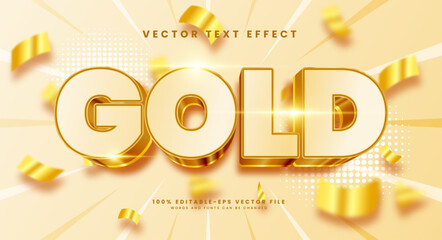 Gold editable text style effect. Vector text effect with luxury concept