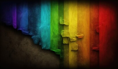wall decor wallpaper rainbow light background, in the style of mimicking ruined materials Generative AI