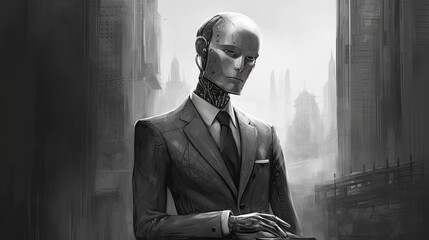 Robot businessman