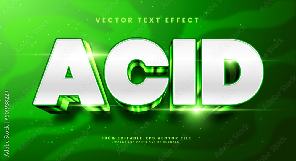 Poster green acid editable text style effect. vector text effect with glowing luxury concept.