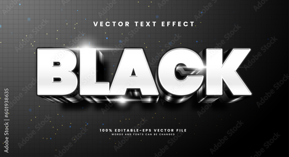 Poster iron black editable text style effect. vector text effect with glowing luxury concept.