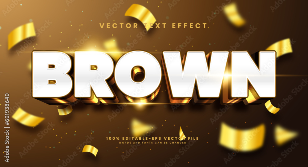 Poster golden brown editable text style effect. vector text effect with glowing luxury concept.