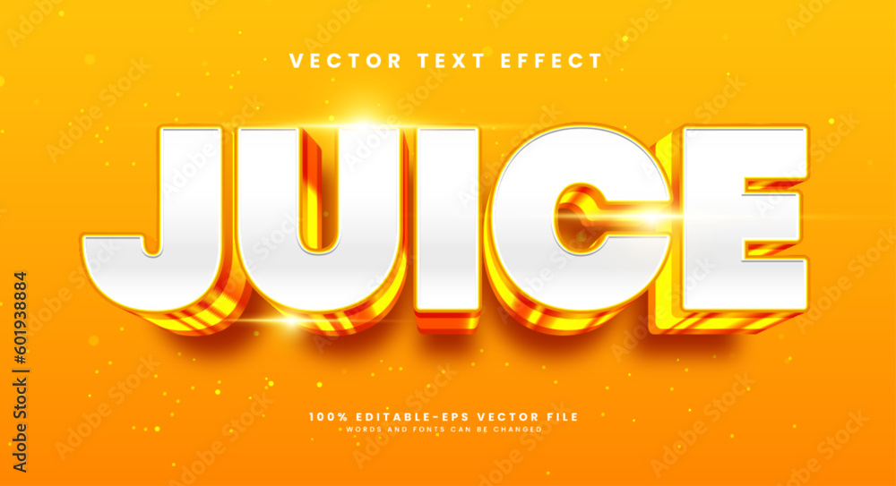 Poster orange juice editable text style effect. vector text effect with glowing luxury concept.