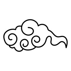 Chinese Auspicious Cloud Line art vector illustration