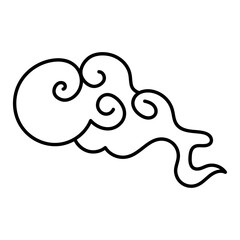Chinese Auspicious Cloud Line art vector illustration