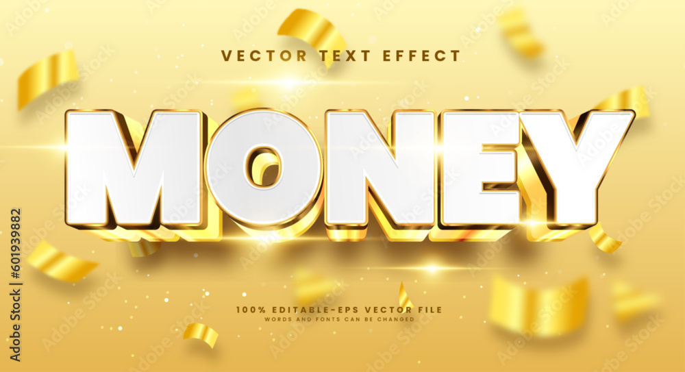 Poster golden money editable text style effect. vector text effect with luxury concept.