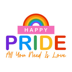 Fototapeta premium Hand With Rainbow Flag LGBTQ Sign For Equality In Parade Illustration