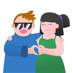 LGBTQ Couple In Love, Hug, Kiss, Pride Month, Be Yourself, Illustration