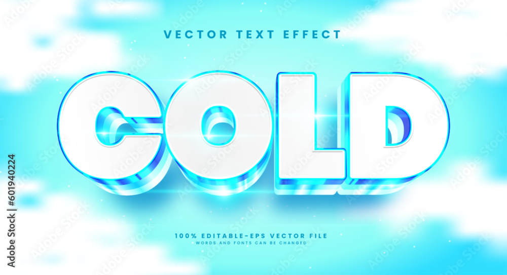 Aufkleber cold elegant editable text style effect. vector text effect with luxury concept.