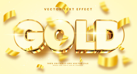 Gold elegant editable text style effect. Vector text effect with luxury concept.