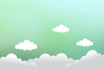 Abstract Colorful cartoon cute clouds pastel background
