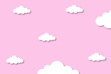 Colorful pastel cartoon clouds with sky background.