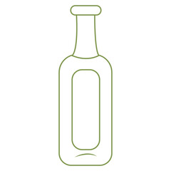 Bottle for various liquids and oils. Simple icon in doodle style. Vector illustration isolated on white background.