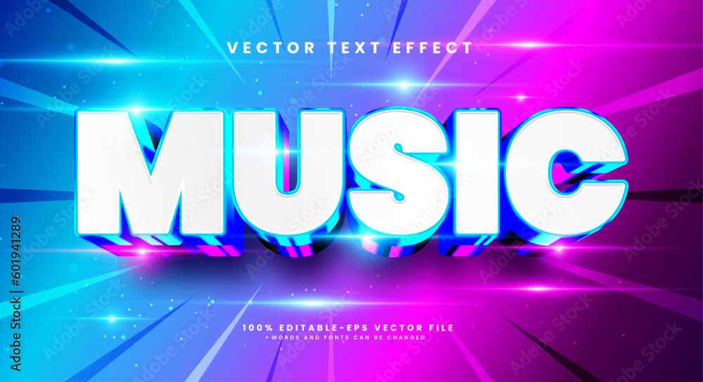 Poster music elegant editable text style effect. vector text effect with luxury concept.