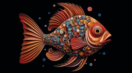 Fototapeta premium Abstract colorful fish. Generative AI